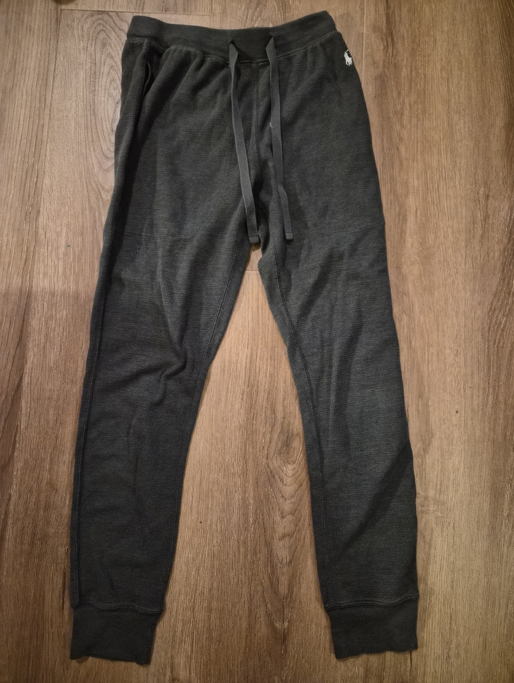 Polo by Ralph Lauren Men's Charcoal Gray Waffle Print Jogger Sweatpants Small